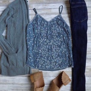 Large Beaded Cami Anthropologie Tank Top